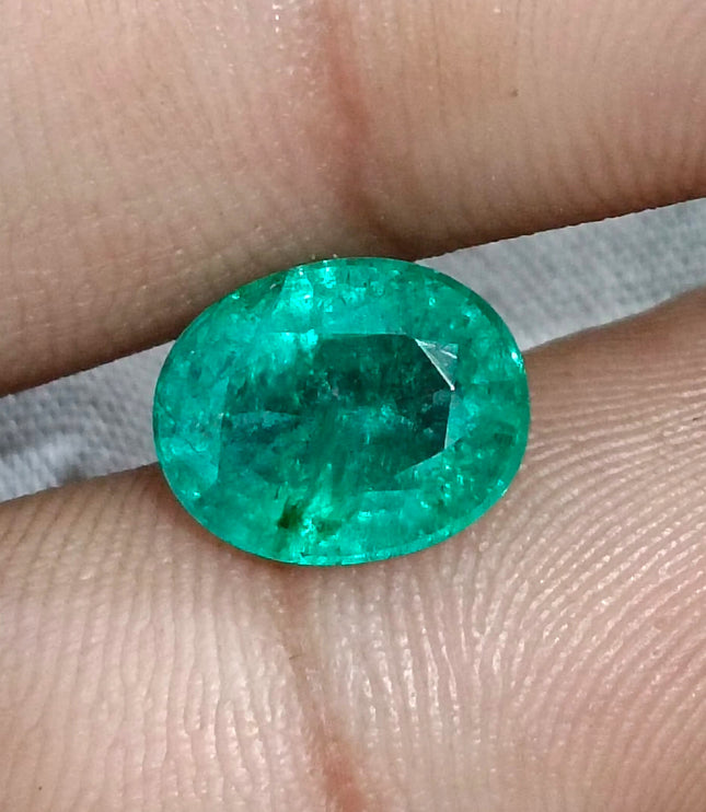 Russian Emerald 3.10ct Natural Sea Green Oval Cut Loose Gemstone