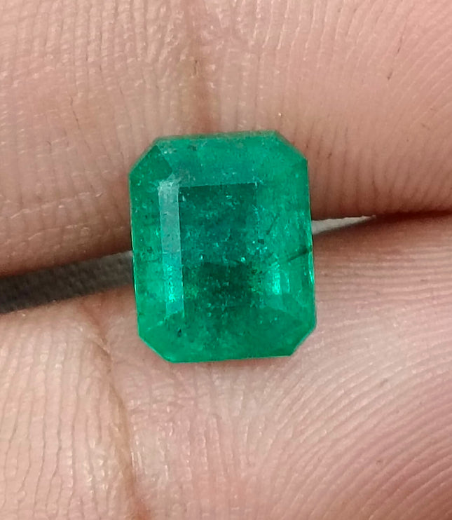 Zambian Emerald 3.05ct Natural Medium Deep Green Certified Octagon Cut Gemstone
