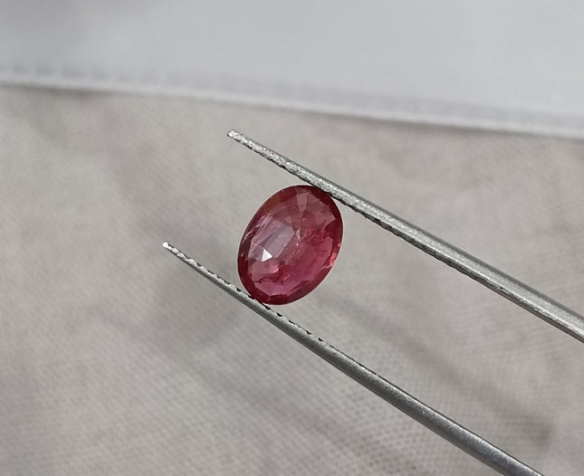1.11ct Unheated Natural Ruby SGL Certified Mozambique Rasberry Red Oval Loose Gemstone