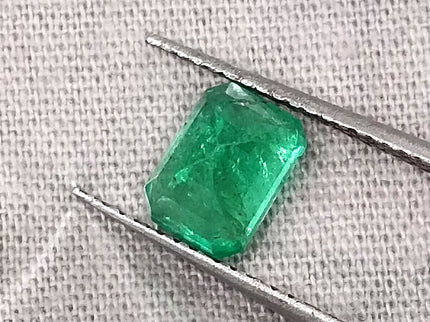 Panjshir Emerald 1.32ct Natural Certified Bright Neon Green Emerald Cut Loose Stone