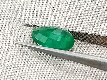Zambian Emerald 1.38ct Deep Golden Green Oval Cut Loose Gemstone