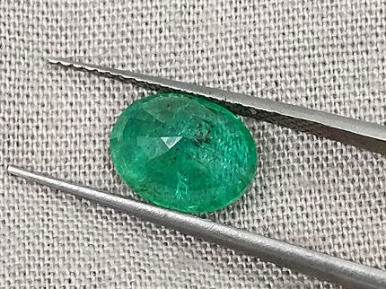 Zambian Emerald 1.82ct Vivid Medium Deep Green Oval Cut Loose Gemstone