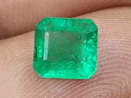 Colombian Emerald 1.34ct Natural Vivid Green Octagon Cut Loose Stone