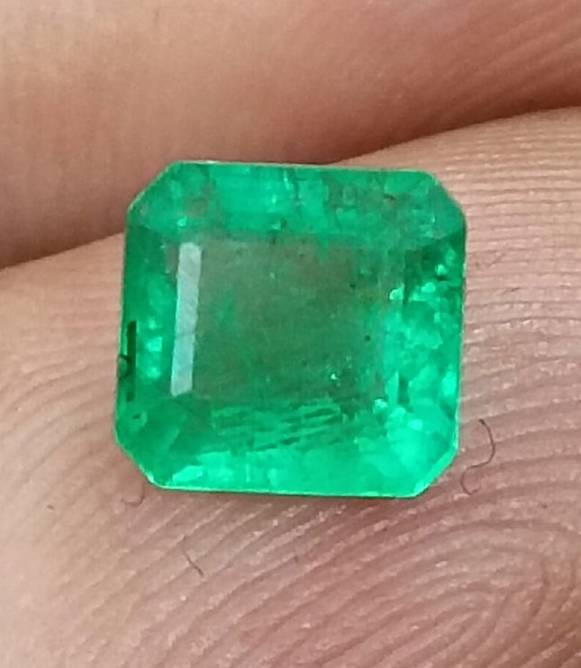 Colombian Emerald 1.34ct Natural Vivid Green Octagon Cut Loose Stone