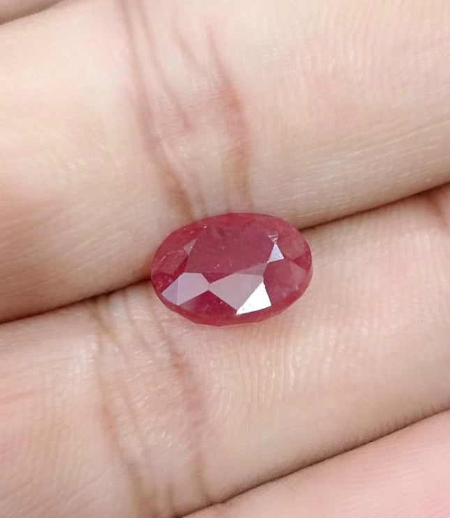5.27ct Unheated Natural Ruby Crimson Velvet Red Oval Cut Gemstone