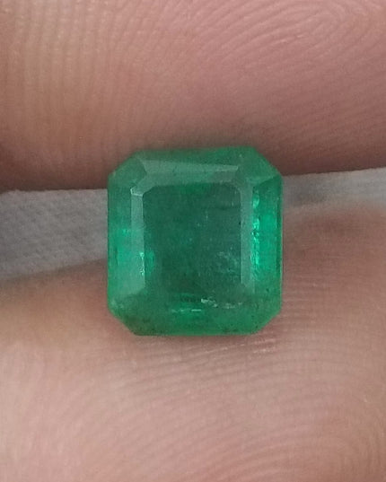 2.24ct GSI Certified Emerald Cut Zambian Emerald Minor Oiled Loose Gemstone