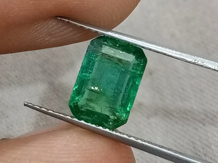 Natural Emerald 1.54ct Vivid Deep Green SGL Certified Zambian Octagon Cut Loose Gemstone