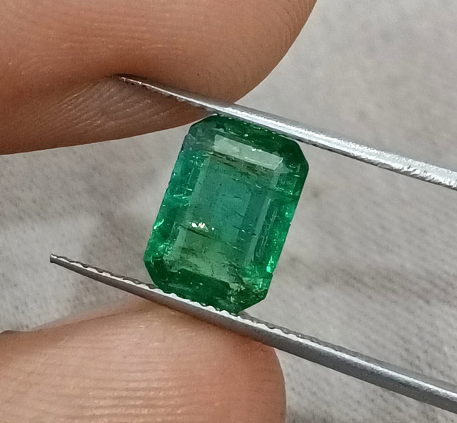 Natural Emerald 1.54ct Vivid Deep Green SGL Certified Zambian Octagon Cut Loose Gemstone