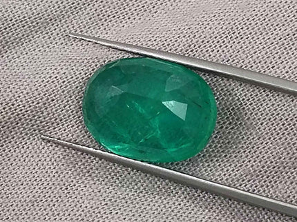 Natural Emerald 7.48ct Certified Deep Glass Green Oval Cut Loose Stone