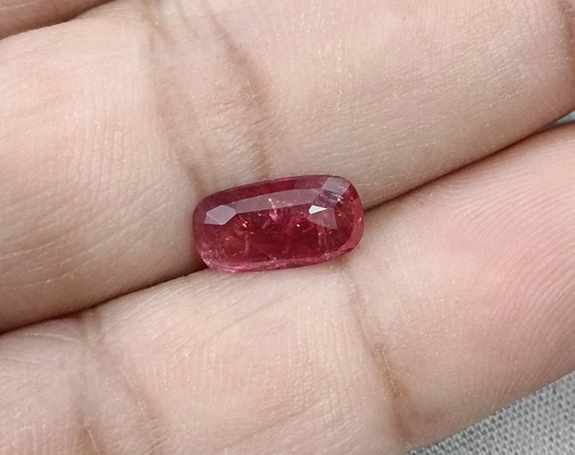 2.04ct Unheated Natural Ruby Wine Red SGL Certified Mozambique Cushion Cut Loose Stone