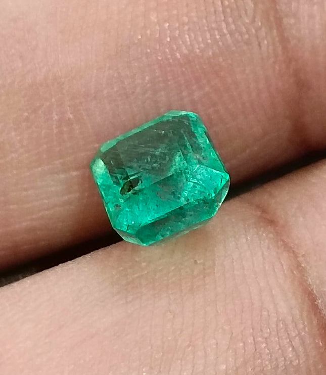 2.57ct Zambian Emerald, Pastel Green Octagon Cut Certified Natural Gemstone