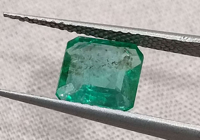 1.38ct Natural Zambian Emerald GSI Certified Minor Oiled Loose Gemstone