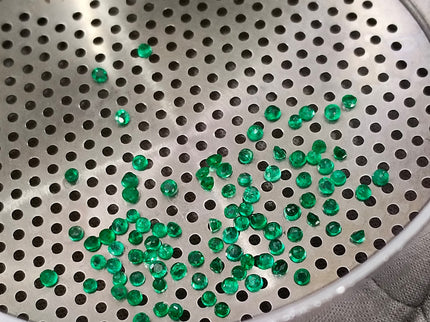 3.05ct Calibrated Natural Emerald Lot mm size Panjshir Round Cut Loose Gemstones