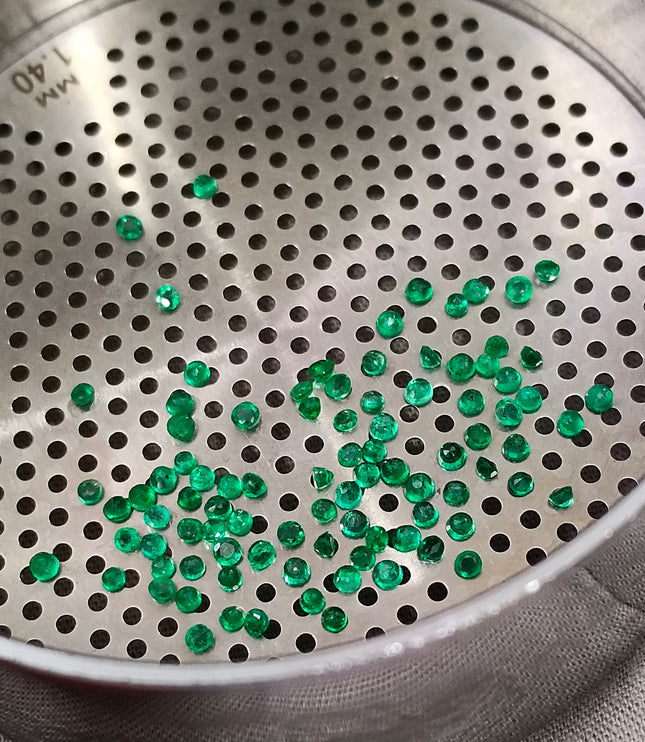 3.05ct Calibrated Natural Emerald Lot mm size Panjshir Round Cut Loose Gemstones