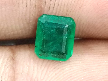 Zambian Emerald 1.60ct Natural Deep Glass Green Octagon Cut Loose Gemstone