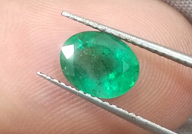 1.51ct Vivid Deep Golden Green Natural Zambian Emerald