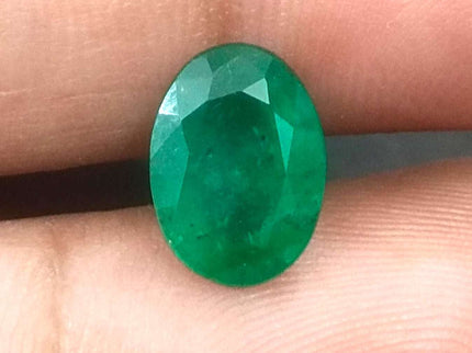 Zambian Emerald 2.41ct Certified Natural Deep Green Oval Cut Loose Stone