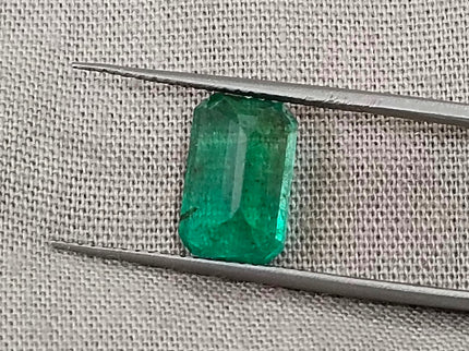 Zambian Emerald 2.63ct Neon Green Natural Certified Octagon Cut Stone