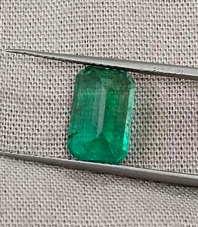 Zambian Emerald 2.63ct Neon Green Natural Certified Octagon Cut Stone