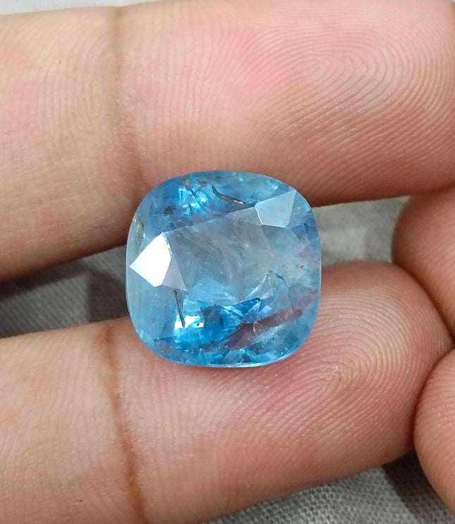 17.96ct Untreated Blue Sapphire Natural IIGJ Certified Burmese Cushion Cut Gemstone