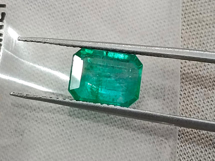 Zambian Emerald 1.67ct Medium Green Certified Natural Octagon Cut Gemstone