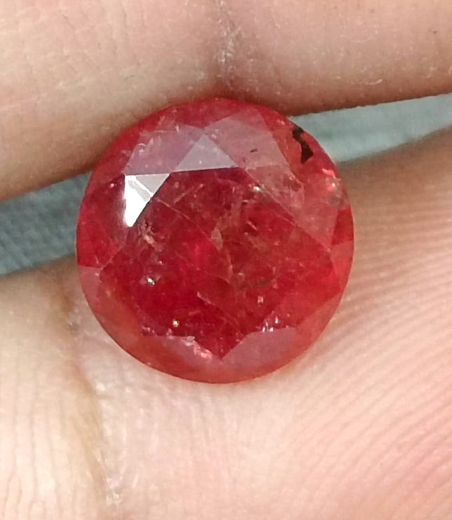 Burmese Ruby 5.00ct Certified Pigeon Blood Red Round Cut Unheated Loose Gemstone