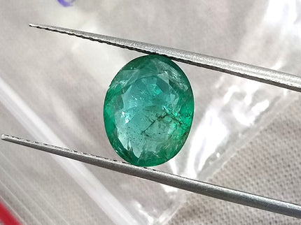 2.41ct Natural Emerald SGL Certified Medium Deep Green Oval Cut Minor Oiled Loose Gemstone