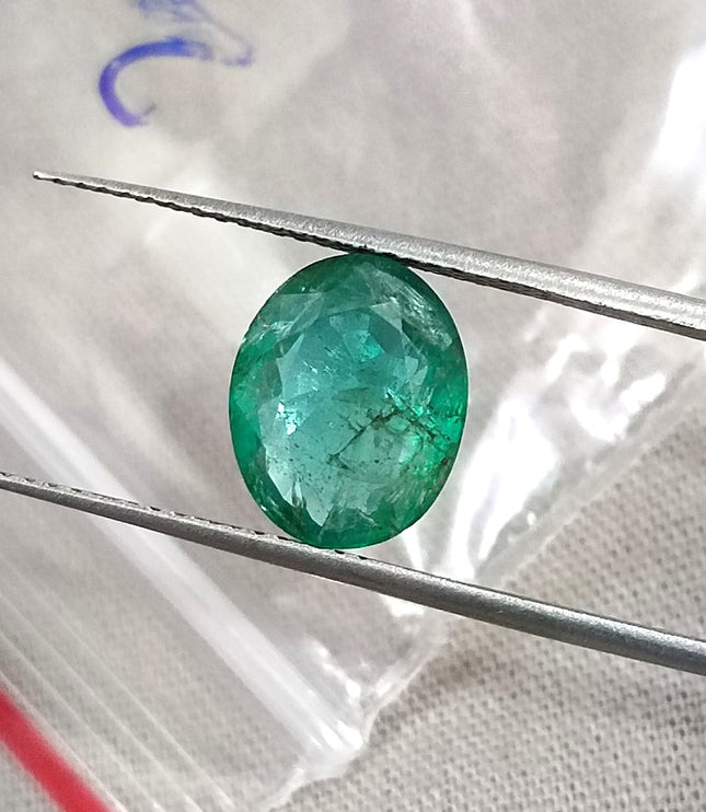 2.41ct Natural Emerald SGL Certified Medium Deep Green Oval Cut Minor Oiled Loose Gemstone