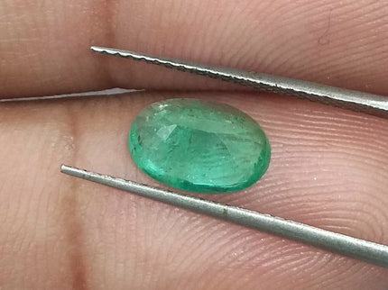 1.36ct Natural Emerald Medium Velvet Green Zambian Oval Cut Loose Gemstone