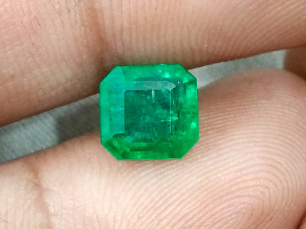 Panjshir Emerald 2.08ct Certified Natural Medium Green Octagon Cut Loose Gemstone