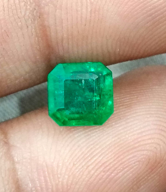 Panjshir Emerald 2.08ct Certified Natural Medium Green Octagon Cut Loose Gemstone