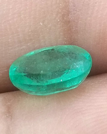 1.97ct Medium Light Green Natural Zambian Emerald Minor Oiled Loose Gemstone
