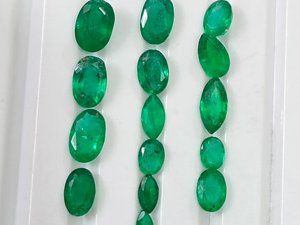 2.65ct Natural Emerald Parcel Vivid Deep Green Zambian Mixed Cut Loose Gemstones