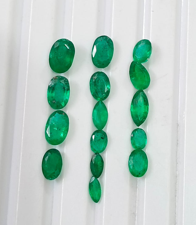 2.65ct Natural Emerald Parcel Vivid Deep Green Zambian Mixed Cut Loose Gemstones