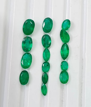 2.65ct Natural Emerald Parcel Vivid Deep Green Zambian Mixed Cut Loose Gemstones