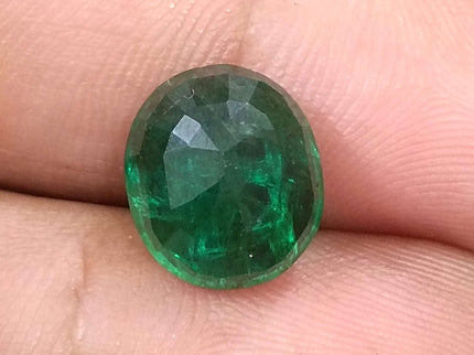 Natural Emerald 5.67ct Certified Zambian Origin Deep Green Stone.