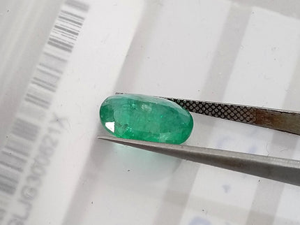2.56ct Natural Emerald SGL Certified Rich Medium Spring Green Oval Cut Gemstone