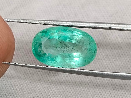 GSI Certified 3.11ct Pastel Green Emerald, 100% Natural Gemstone