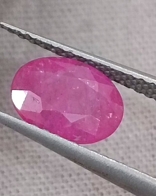 GSI Certified 1.37ct Mozambique Ruby, Natural Untreated Gemstone