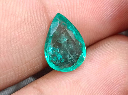 2.44ct Zambian Emerald Natural Medium Green Pear Cut SGL Certified Gemstone