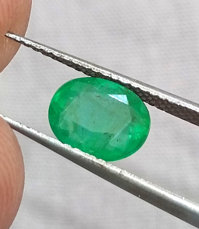 1.70ct Natural Panjshir Emerald Medium Vivid Green Oval Cut Loose Gemstone