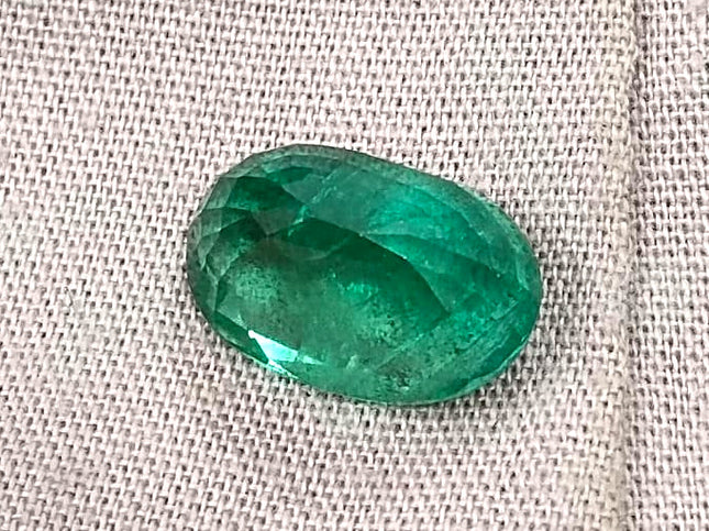 Natural Emerald 5.67ct Deep Green Zambian Origin Oval Cut Minor Oiled Loose Gemstone