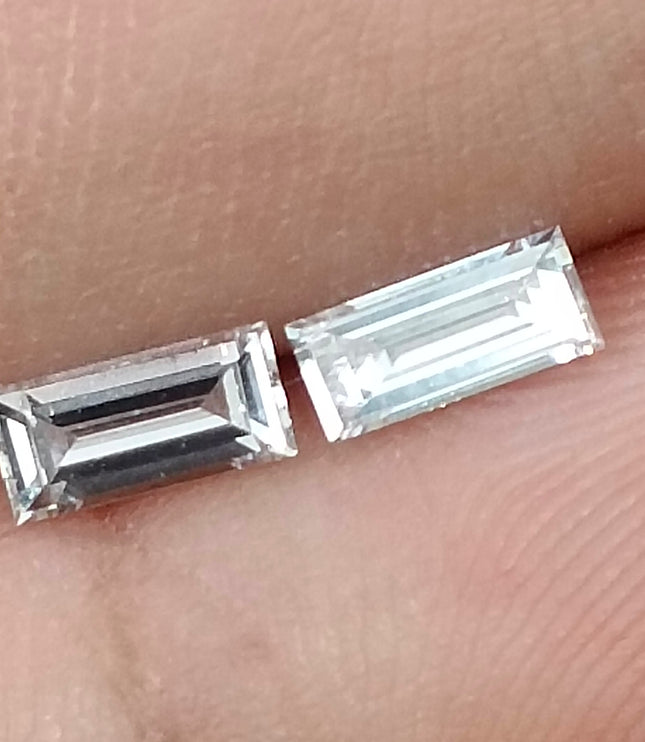 0.53ct Matched Pair Baguette Cut Diamonds(CVD)E VVS
