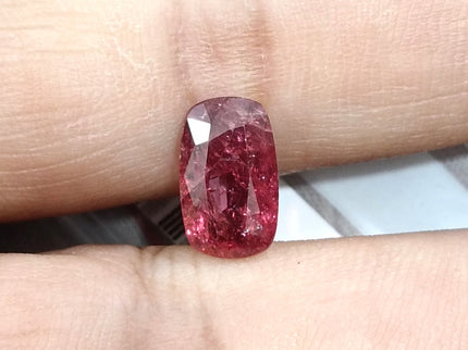 2.96ct Unheated Mozambique Ruby Rasberry Red SGL Certified Cushion Cut Loose Gemstone