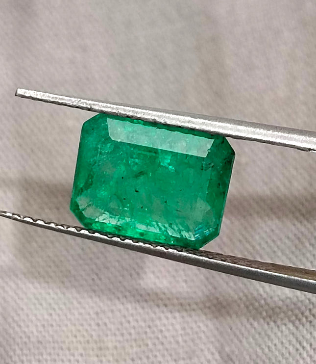 Zambian Emerald 2.76ct Natural Medium Deep Green Octagon Cut Gemstone