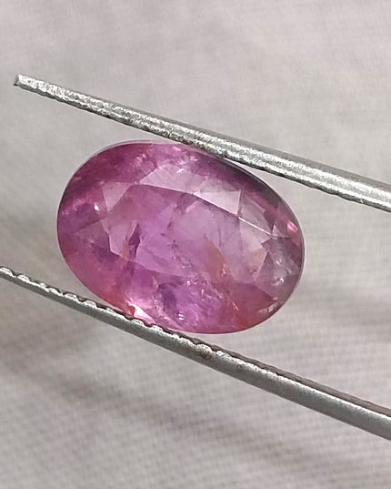 GSI Certified Pink Purple Sapphire, Natural Untreated Gemstone