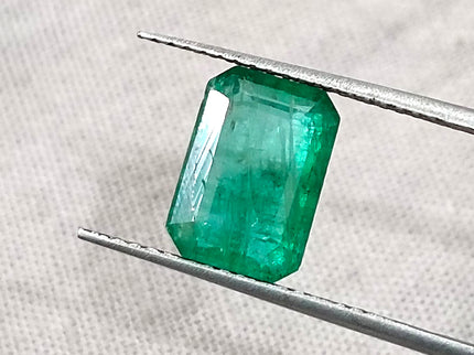 2.53ct Zambian Emerald, Medium Green Octagon Cut Natural Loose Stone