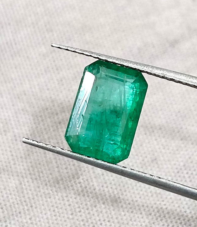 2.53ct Zambian Emerald, Medium Green Octagon Cut Natural Loose Stone