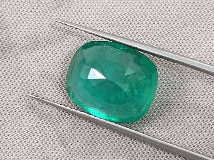 Natural Emerald 6.29ct Certified Cushion Cut Medium Deep Green Loose Gemstone