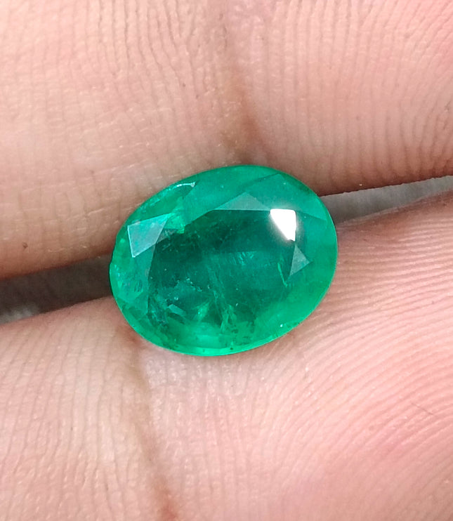 2.72ct Natural Emerald Medium Deep Spring Green Oval Cut SGL Certified Gemstone